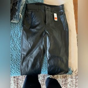 Gap Leather High Rise straight leather pants size 8